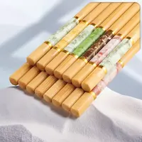 中式楠竹筷子家用新款印花一人一筷环保防霉防滑五色楠竹筷