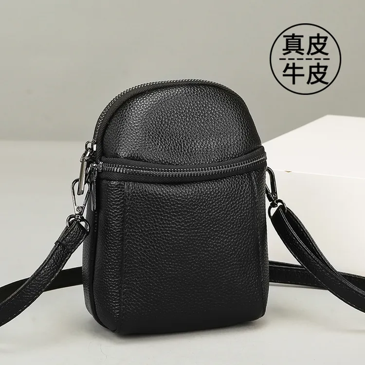小包包女头层牛皮2025新款百搭迷你单肩斜挎包时尚竖款真皮手机包