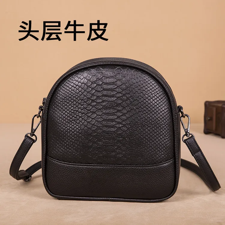 【牛皮】真皮包包女2025新款时尚百搭鳄鱼纹单肩包大容量女包斜挎包