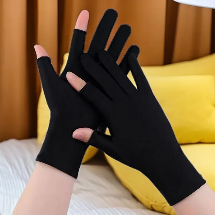 打包男女薄款劳保线保暖手套露二指三指手套采摘冬季触屏耐磨工作