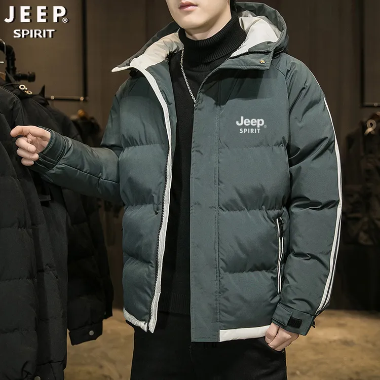 Jeep吉普冬季新款棉衣男士外套连帽棉服帅气百搭防水保暖御寒棉袄