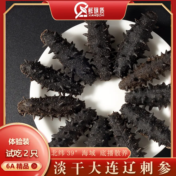 鲜旗质国标大连淡干海参深海非鲜食即食辽刺参50g装下单送参鲍汁