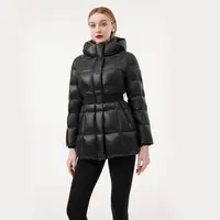 【琦儿】坦博尔时尚连帽收腰女鹅绒服TB5550590Z