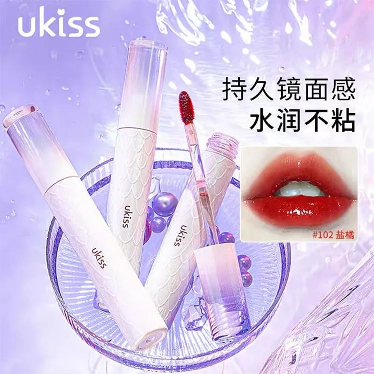 【新品】UKISS人鱼镜面唇釉107口红学生不沾杯唇蜜唇彩唇泥105