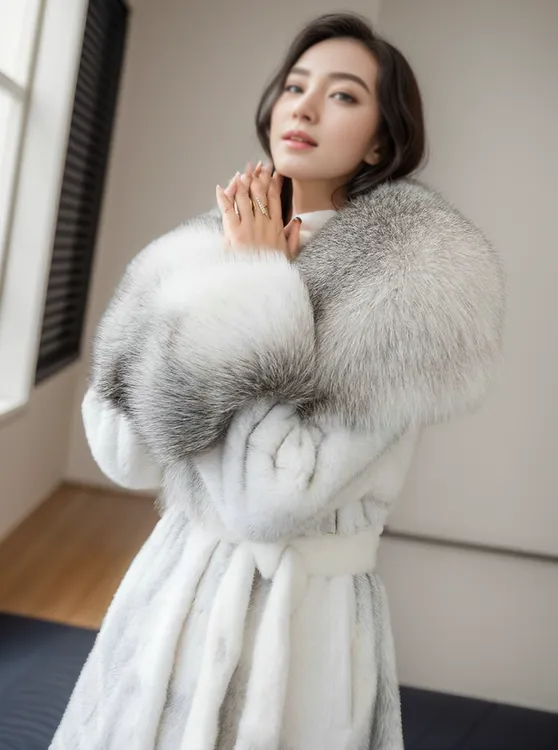 冬季时尚女神进口水貂绒高档仿貂皮中长款保暖财阀千金仿皮草外套