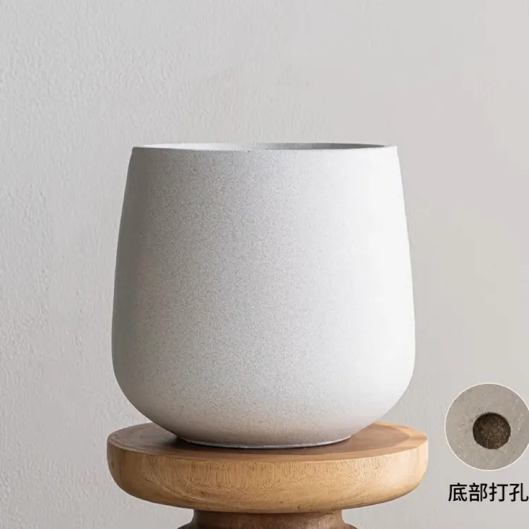 家用花盆大号客厅阳台大口径特大超大户外镁泥盆透气手工镁泥花盆