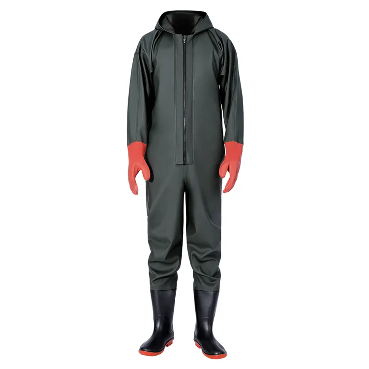 下水裤连体钓鱼服加厚耐磨水裤水鞋连体雨衣挖藕服水叉下水裤男款