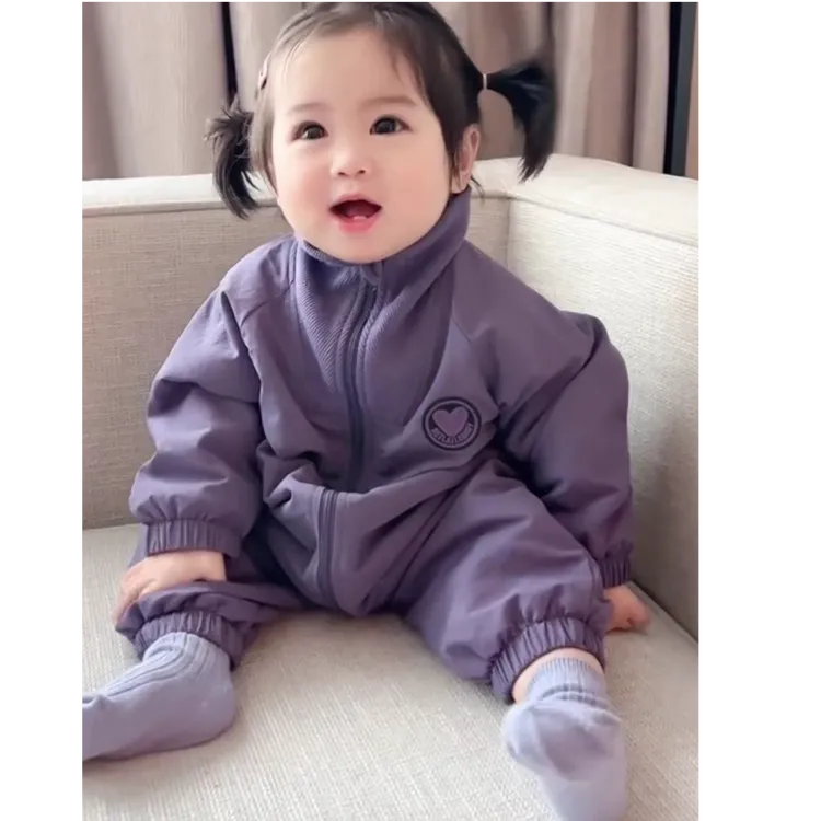 婴儿连体衣加绒加厚男女洋气宝宝韩版哈衣宝宝外出服冬季保暖爬服