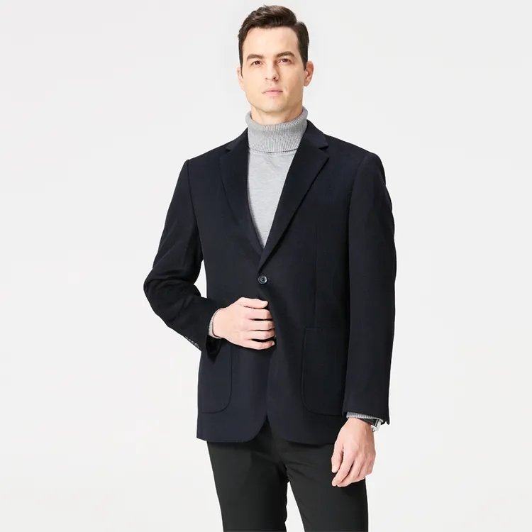 男士羊毛西服时尚短款春秋冬厚新款羊绒单件西服便西外套商务休闲