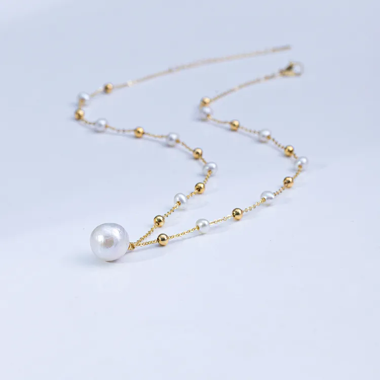 BELLE CIAO/俏真珠【九九推荐】淡水珍珠巴洛克套链4-5/12-13mm时尚