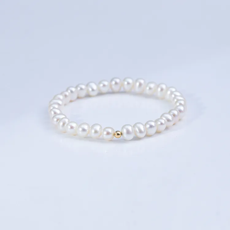 BELLE CIAO/俏真珠【森雨】淡水珍珠18K金珍珠手链5-6mm经典时尚