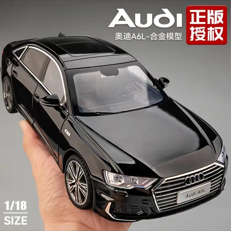 正版授权1比18奥迪A6L合金汽车模型全景天窗声光音效仿真小汽车男