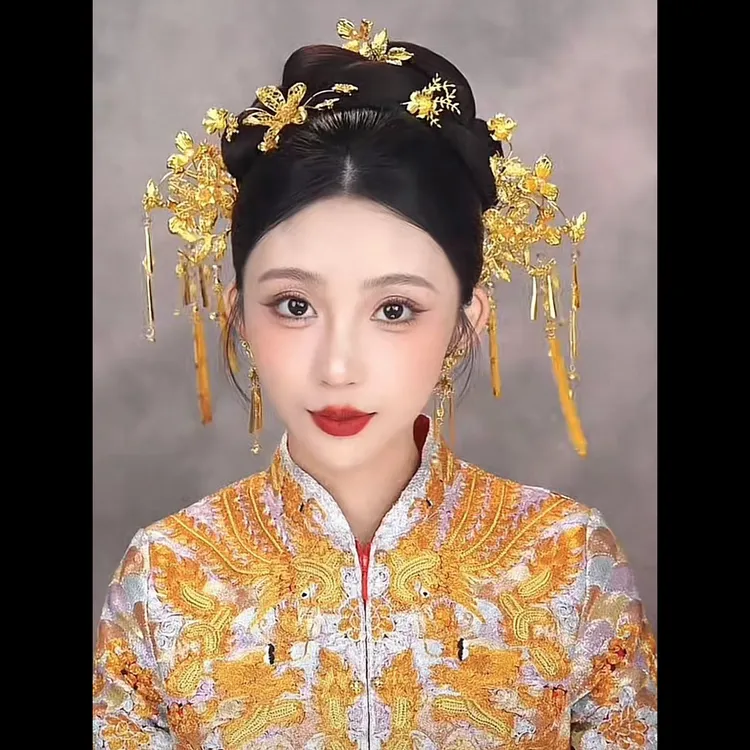 新款金色中式古风结婚饰品爆款160