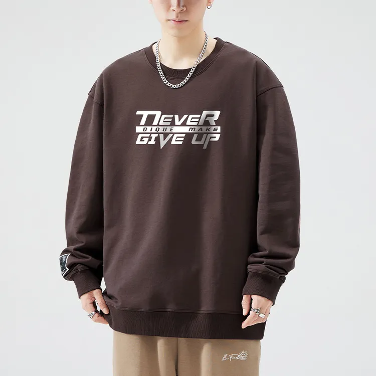 圆领秋季套头港风秋冬卫衣潮牌上衣男士长袖休闲宽松潮流百搭印花