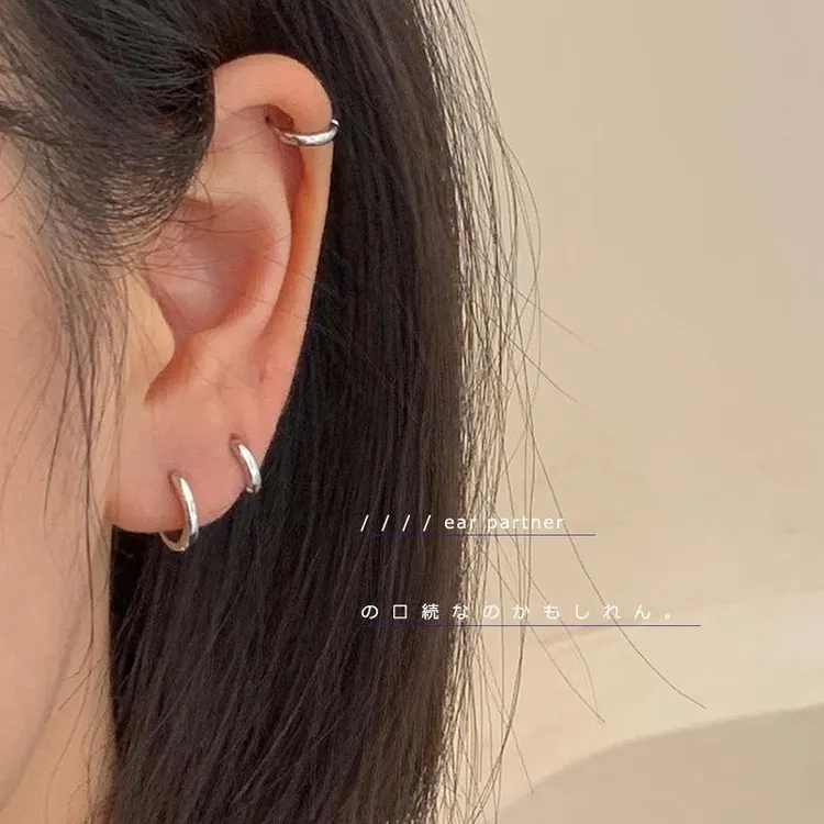 耳饰 高级感圈圈耳环女韩国冷淡风小巧百搭耳圈耳扣轻奢耳钉