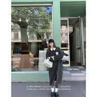 YESWOMEN格雷系大衣·咩毛混纺长短版本圆领拆围巾XY60410A3980婷