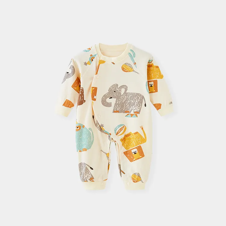 婴儿衣服春秋冬季纯棉打底新生儿哈衣爬服睡衣宝宝长袖连体衣秋装