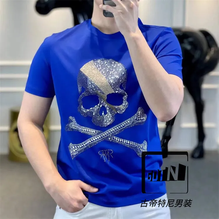 <古帝特尼>男士潮流时尚百搭圆领半袖轻奢高端上衣短袖Z+28052-1