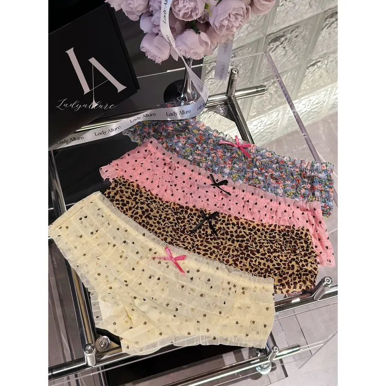 「LA」NaNa·古早辣妹｜复古浪潮支线*蛋糕花边豹纹碎花女士内裤