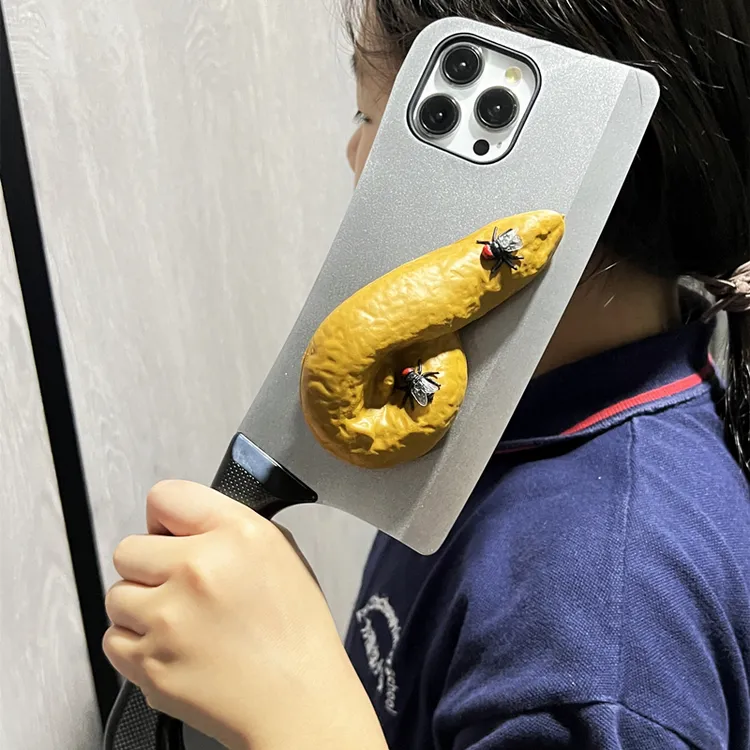 网红菜刀屎粑粑手机壳苹果16Promax减压iPhone15恶搞怪17整蛊大便
