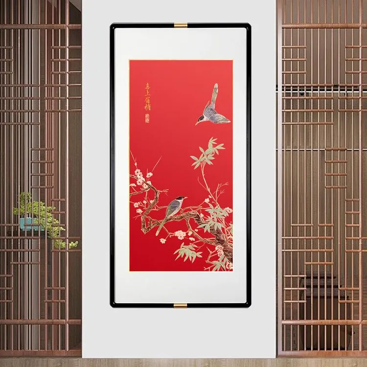 铜雕精品挂画《喜上眉梢》新款高端艺术玄关画入户走廊过道装饰挂画