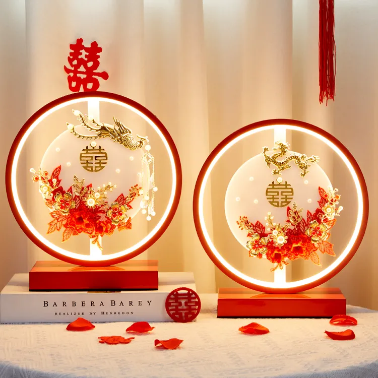 结婚台灯卧室床头灯婚房陪嫁灯婚庆红色一对长明灯新婚礼物送新人商品图