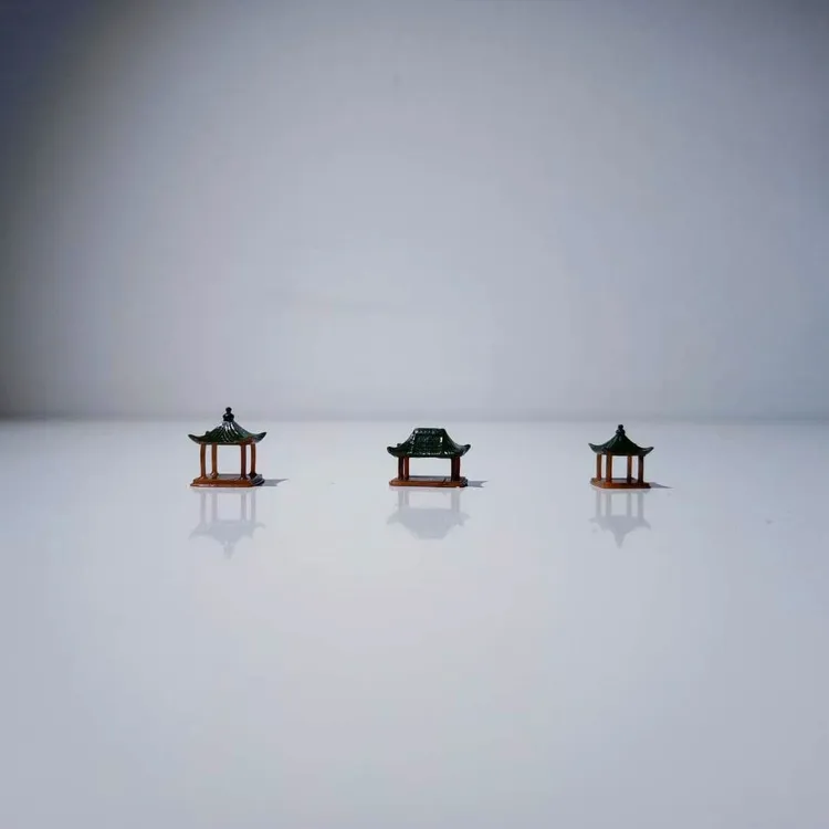 四角亭——树脂人物防水小摆件奇石假山置景鱼缸造景微景观