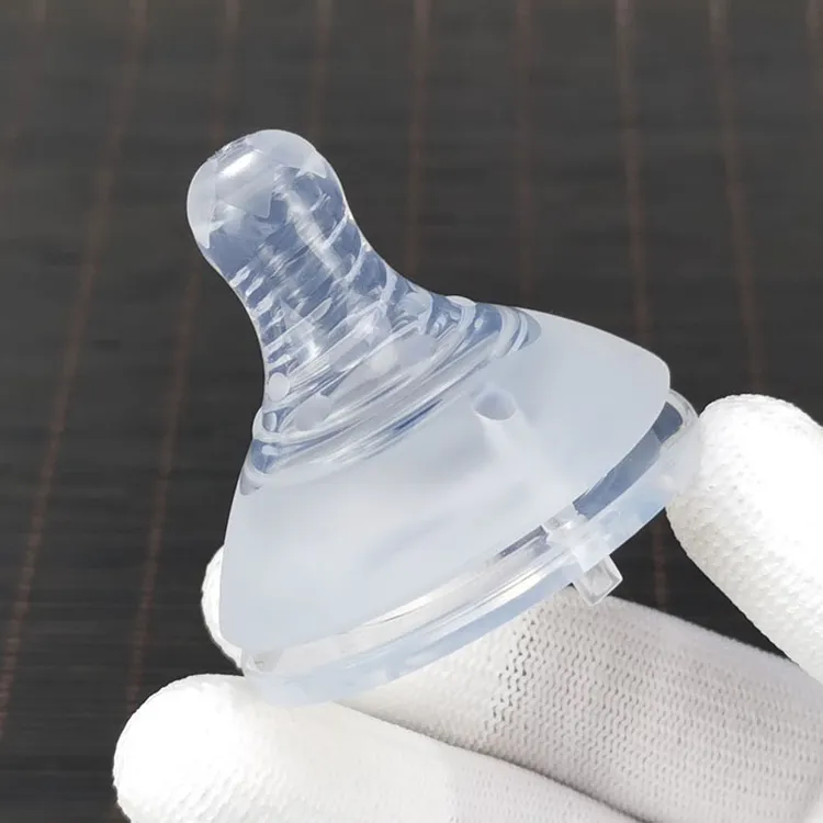 宝宝十字孔超软母乳实感硅胶奶嘴婴儿食品级防胀气5cm宽口径通用