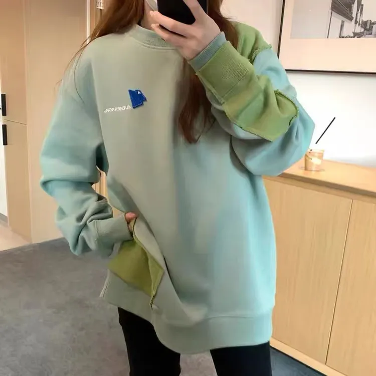 ADER潮牌补丁贴布男女同款卫衣秋冬新款情侣长袖小众设计感上衣