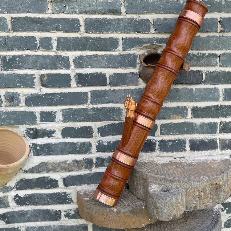 香花梨木中号弧形水筒木作文玩烟具摆件车载款烟杆68高外口7.3