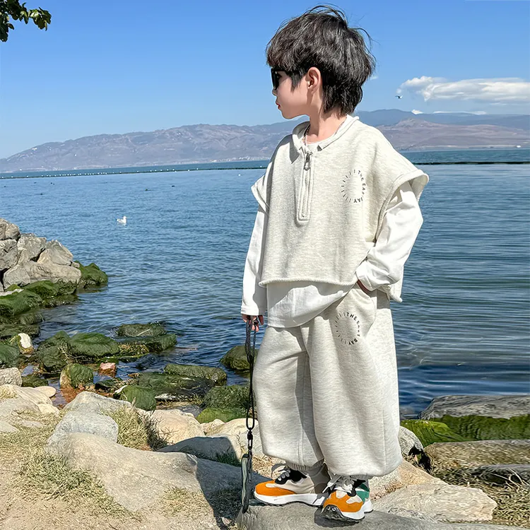 儿童装男童秋季新款韩版宽松套装2025秋装洋气时髦穿搭卫衣三件套