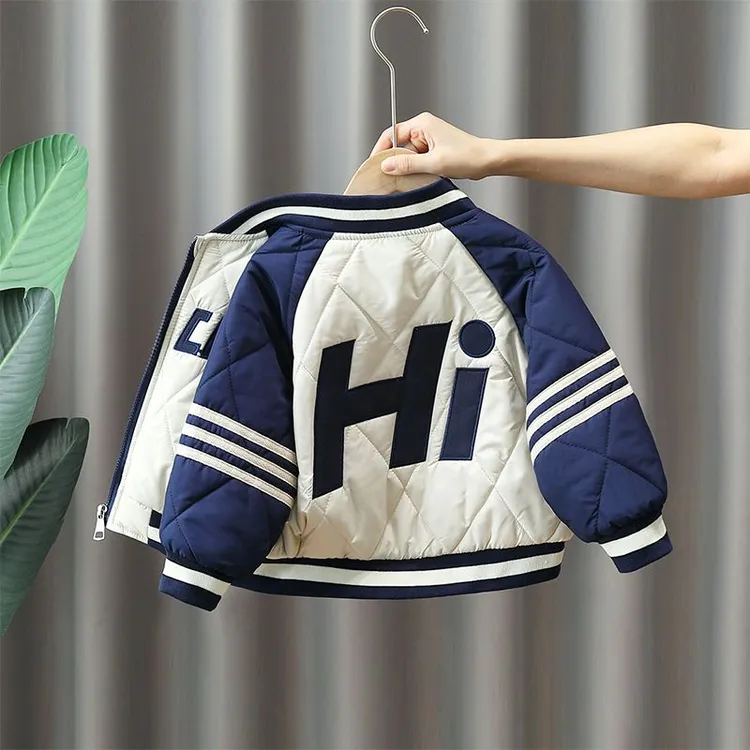 儿童外套男童轻薄款棉服炸街帅气2023新款男孩春秋装棒球服棉袄潮