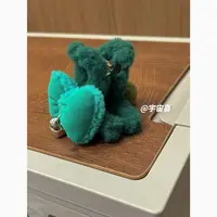 M2-016【亚克力毛毛绿色蝴蝶结ab面坠金属爱心发抓抓夹】