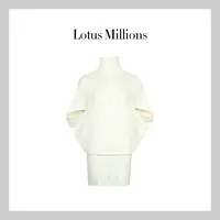 莲的百万【伊人大姐姐】2024年新款白色钩花毛衣套装半高领两件套