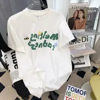 B02#印花高质量圆领纯棉短袖t恤女上衣潮