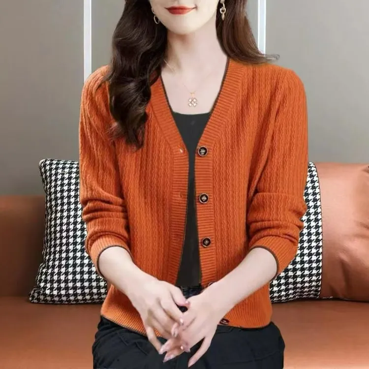 2025年春季新款针织开衫女外套洋气外搭春秋时尚百搭上衣毛衫外套