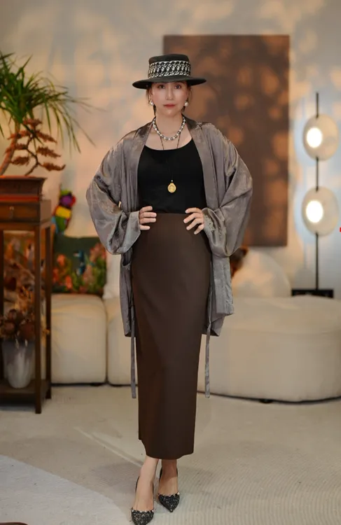 【 曲线美人】新中式国风修身半身裙KX49090805裙长82