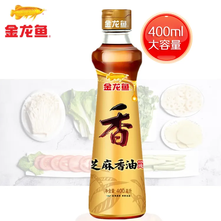 金龙鱼芝麻香油400ml 纯正工艺100%纯芝麻严选品质食用瓶装烹饪