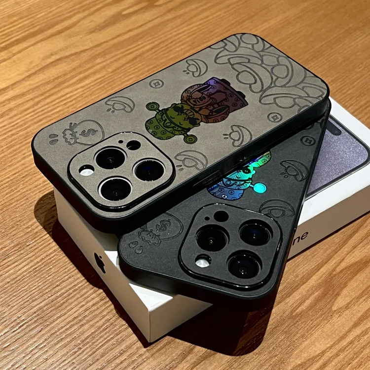飞虎胜财神镭射适用iPhone16promax全包手机壳苹果15/14磨砂防摔