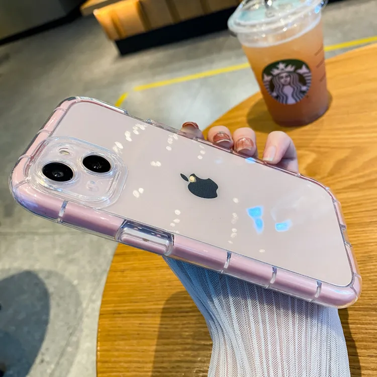 飞虎胜夜光弹力气囊防摔适用iPhone15手机壳苹果13/14pro透明软套