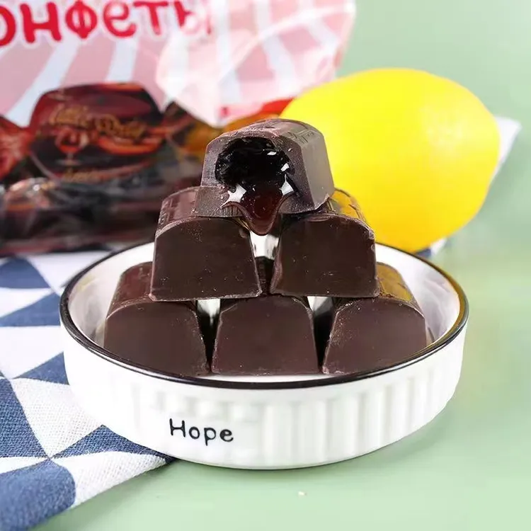 俄罗斯进口白兰地威士忌酒心流心夹心巧克力糖果喜糖零食品250克