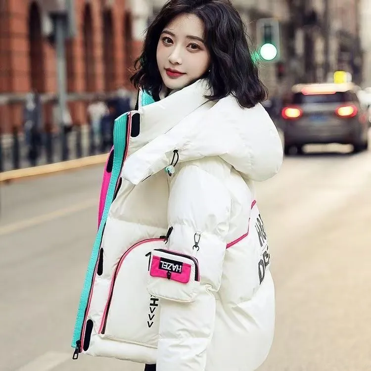 2025冬季爆款白鸭绒羽绒服女短款保暖百搭免洗亮面加厚时尚洋气
