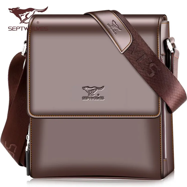 七匹狼男包单肩包男斜挎包公文包商务休闲男士包包翻盖大容量短款