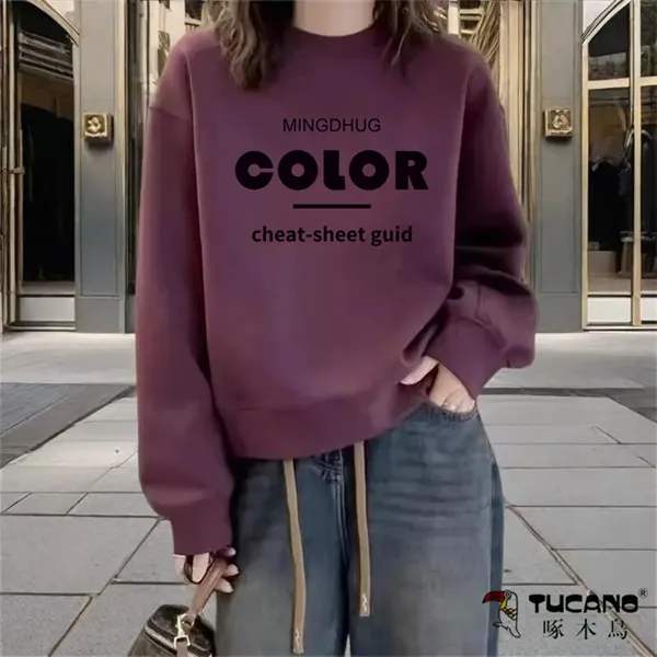 啄木鸟纯棉加绒加厚欧货卫衣女长袖秋冬女士上衣2024女装冬装新款