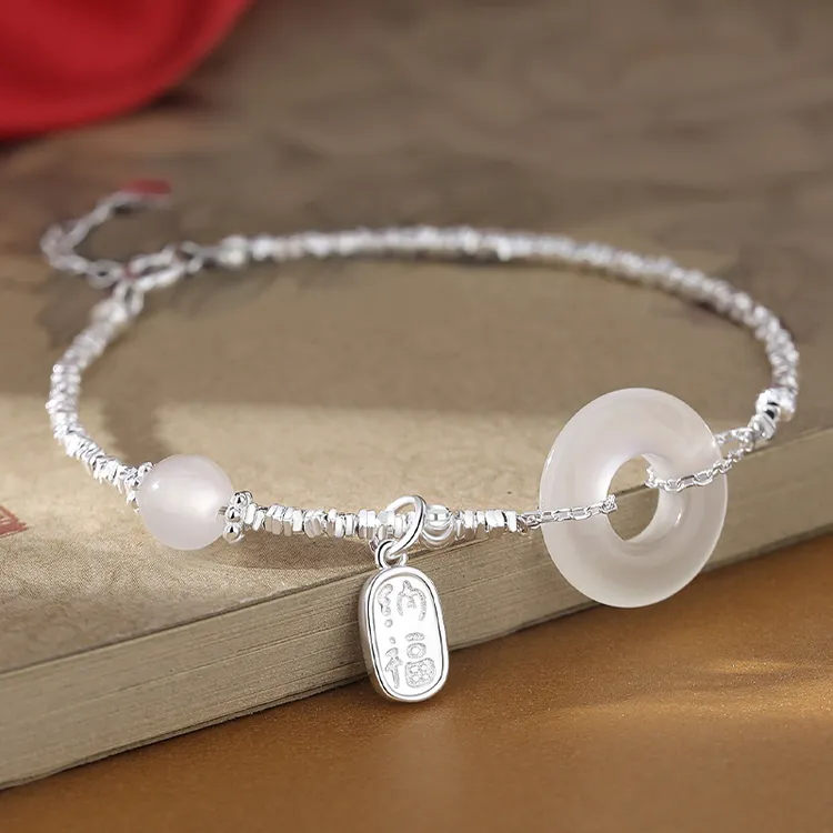 925银手链 纯银手链碎银平安扣女款百搭时尚小众轻奢闺蜜礼物