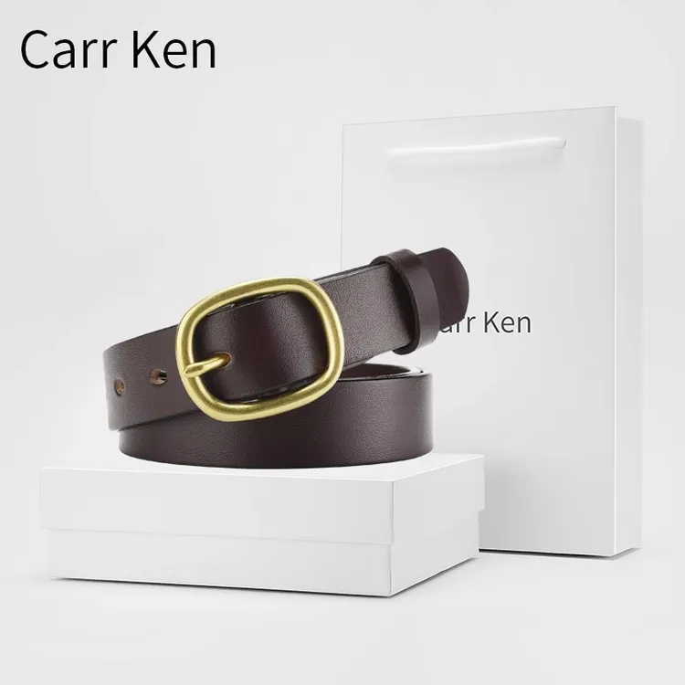 正品女士皮带真皮头层牛皮腰带女百搭2025新款爆款复古潮流裤带