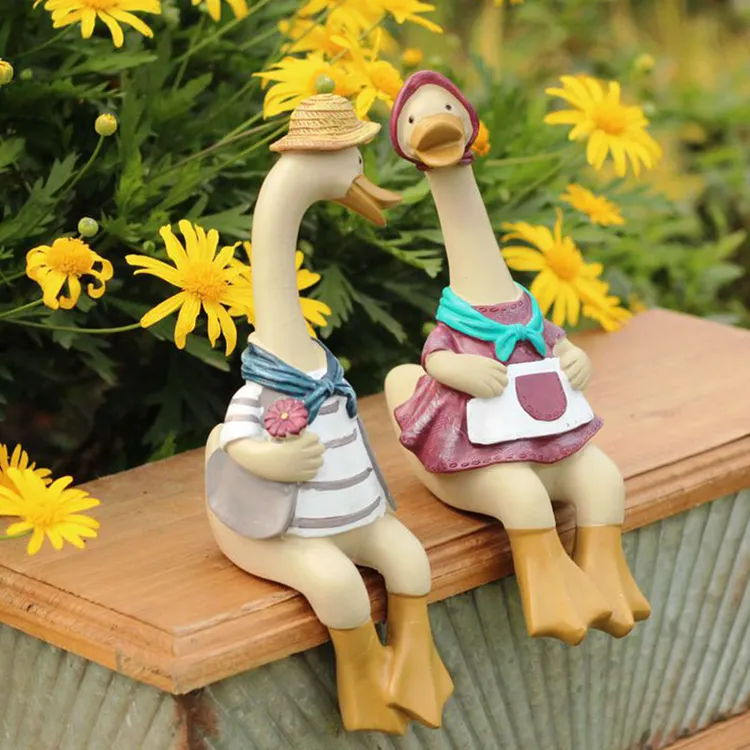 花园庭院装饰摆件鸭子树脂创意礼物美式户外室外露台阳台布置造景