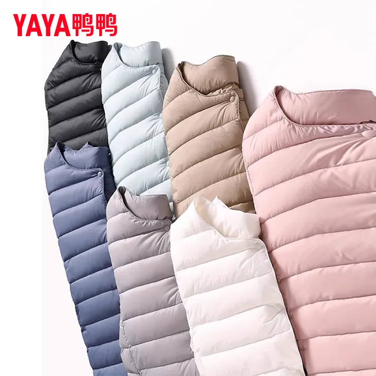 YAYA/鸭鸭90绒羽绒服女短款休闲风内胆薄款内搭妈妈装YE2C624612Y