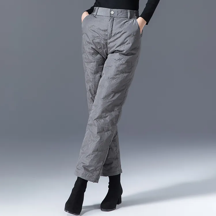 女棉裤羽绒裤女冬外穿时尚2025年新款直筒裤冬季加厚裤子阔腿女裤