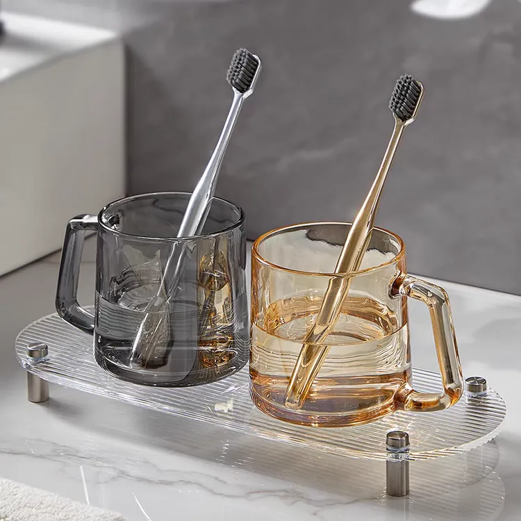轻奢玻璃漱口杯家用洗漱杯刷牙杯牙缸杯漱口杯情侣牙具杯